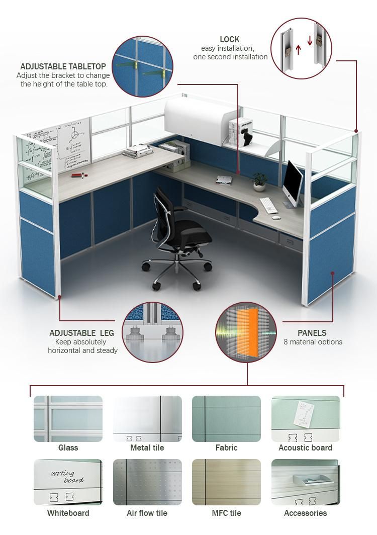 New Design Workstation Work Table Wooden Partition Design Set Desk Appearance Office Furniture