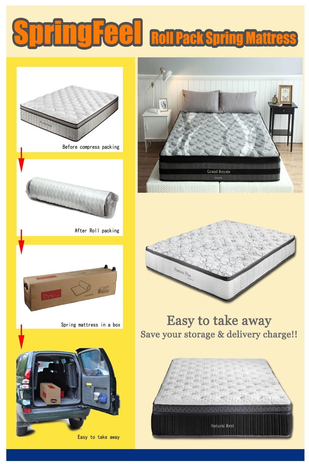 Modern Roll up Mattress Kasur Foshan Factory Manufacturer in a Box Compressed Single Continuous Bonnell Spring Mattress