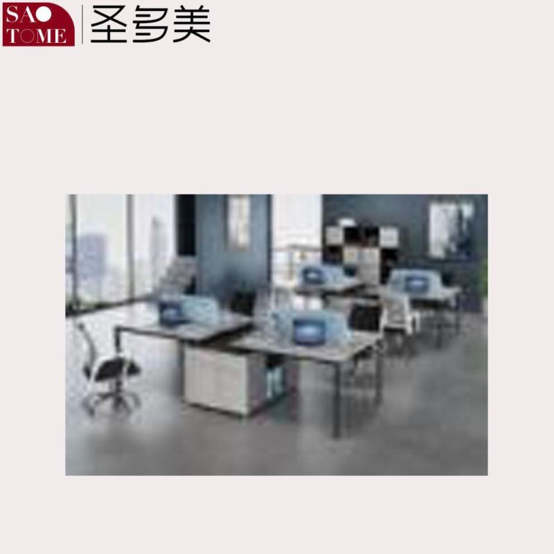 Modern Minimalist Office Furniture with Cabinet 4 Person Office Desk