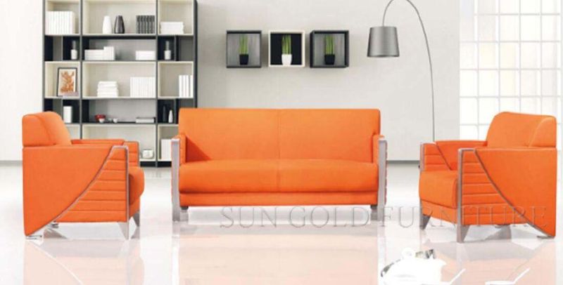 Beautiful Simple Leather 1+1+3 Genenie Italian Leather Office Sofa Set