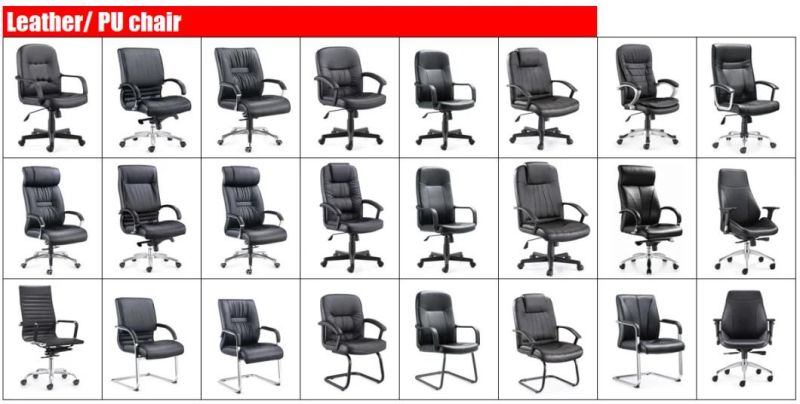 Modern Good Quality Leather Back Fixed Armrest Meeting Office Chair Furniture