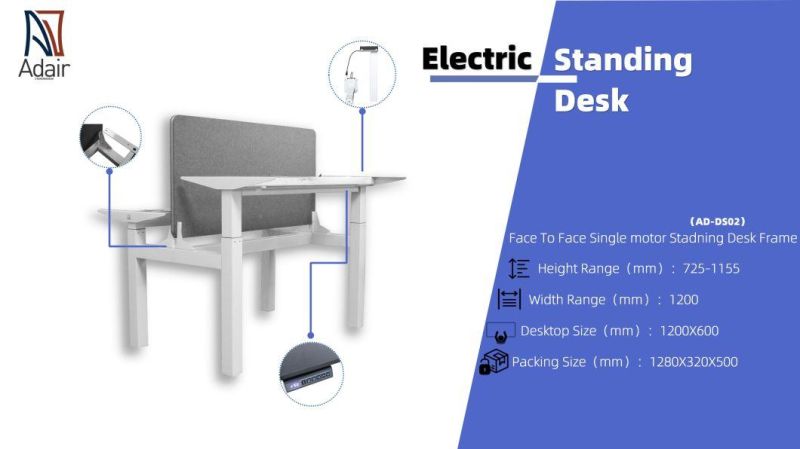 Adair Sample Face to Face Double Seat Electric Standing Computer Office Desk Frame