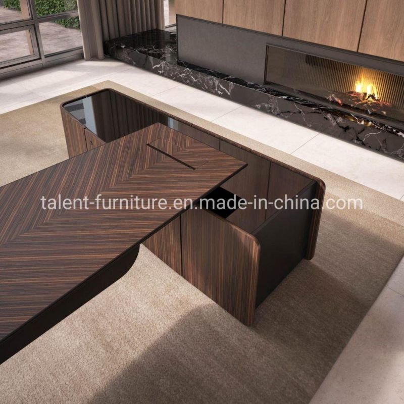 Luxury Veneer Executive Office Furniture Modern Office Furniture Arc-Shaped Credenza (BJD-2409)