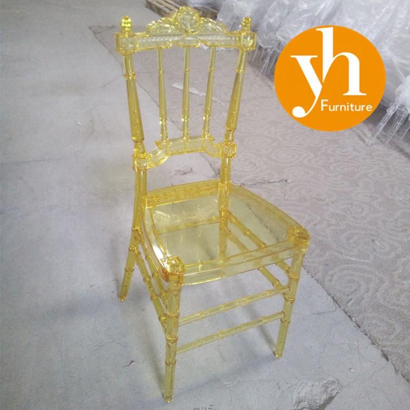 Round Back Banquet Wedding Event Dining Furniture Crystal Resin Ghost Chair