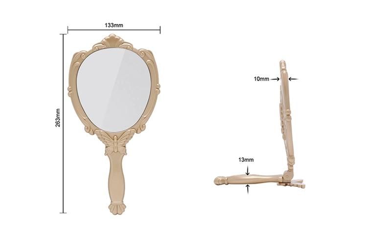 Hot Selling Delicate Pattern Framed Handheld Makeup High Definition Mirror