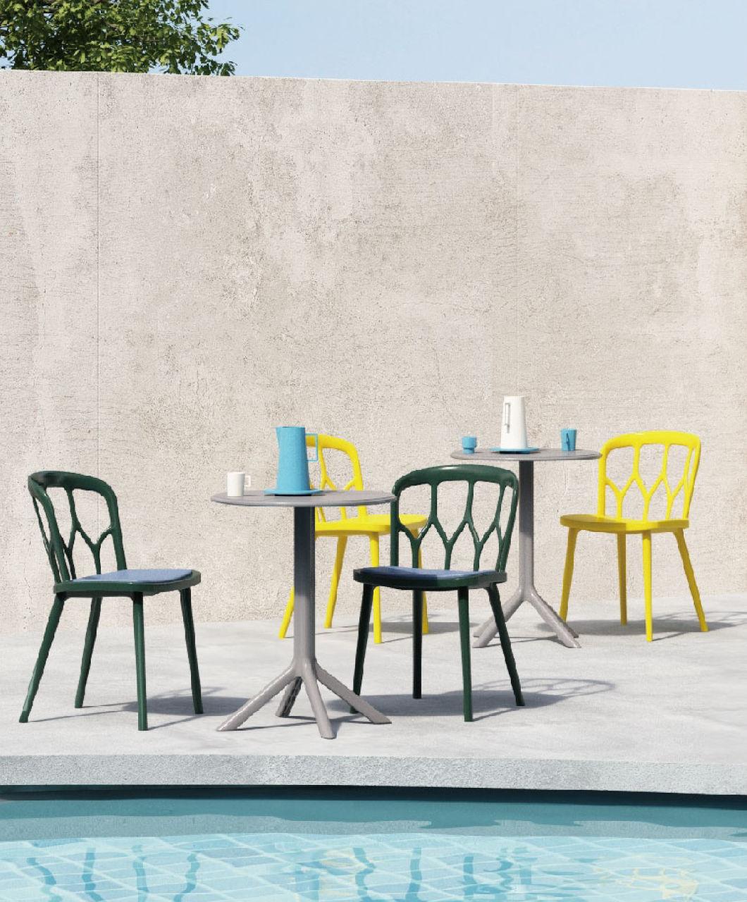 Wholesale Outdoor Furniture Modern Style Garden Furniture Jordan Plastic Chair Eco-Friendly PP Armless Dining Chair