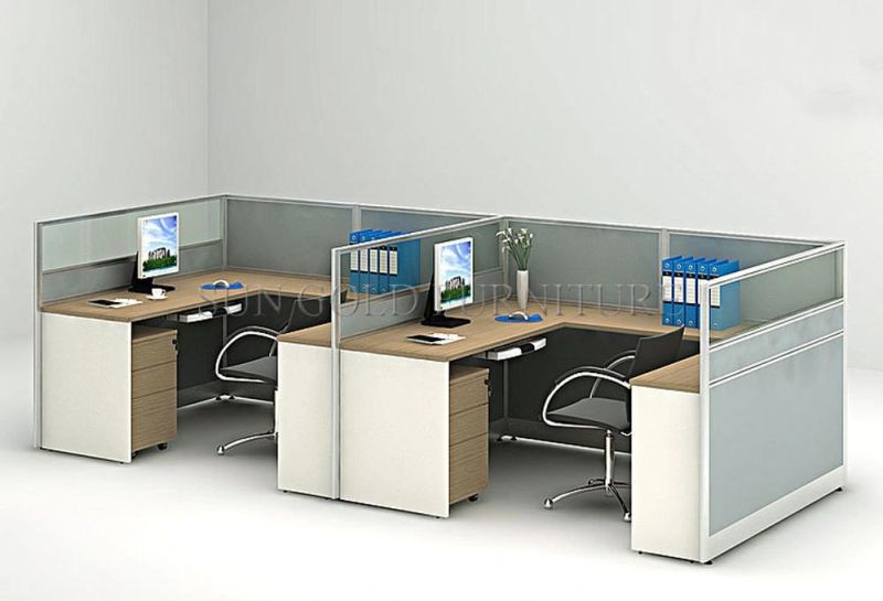 Modern Double Office Desk with High Partition Wall (SZ-WS169)