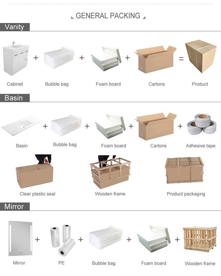 MDF Bathroom Vanity Grainy Black or White Bathroom Furniture