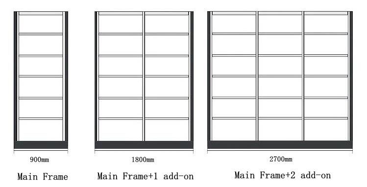 Customized Modern Furniture Design Double Sided Steel Library Bookshelves for College School or Book Store