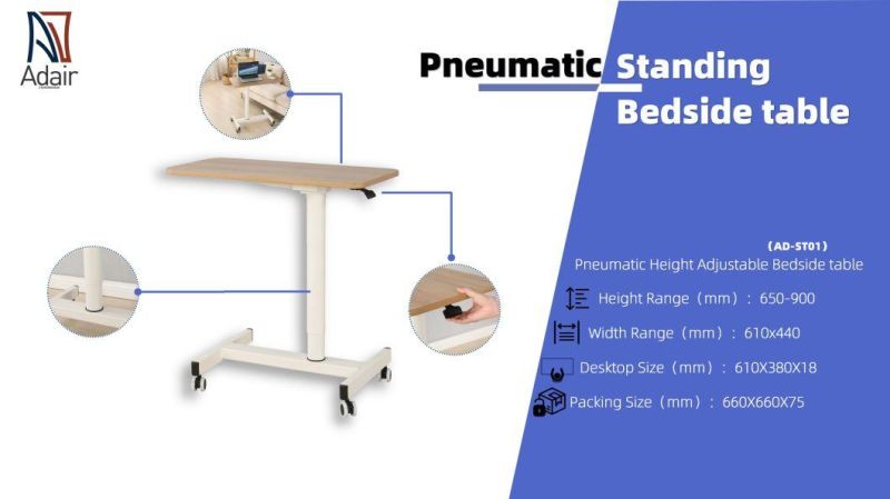 Mobile Height Adjustable Overbed Table Laptop Table