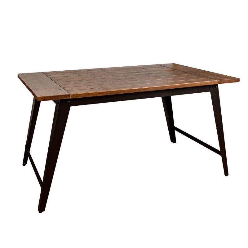 Donna Wood and Metal Dining Table