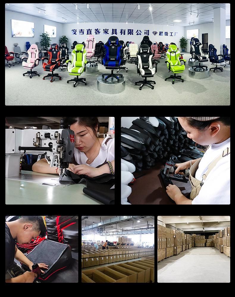 Factory Wholesale Cheap RGB Comfortable Massage Footrest CE Approval Computer Ergonomic Leather Silla Gamer Office PC Racing Gaming Chair