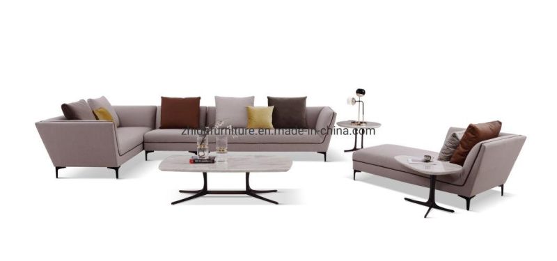 Modern Leisure Fabric Home Hotel Office Furniture Bedroom Recliner Sofa for Living Room with Metal Legs