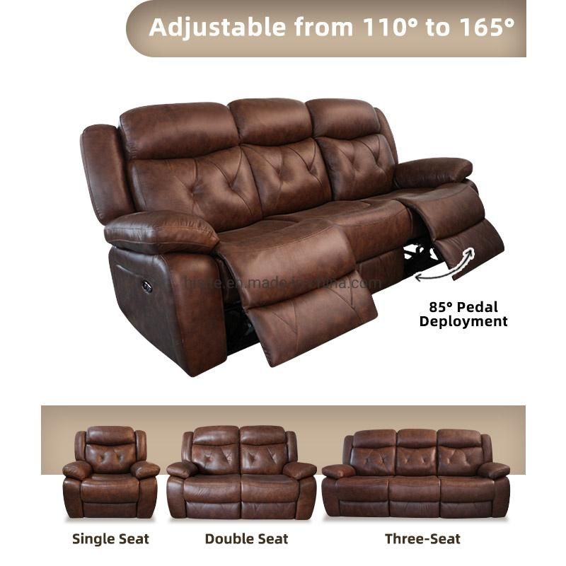 Modern Microfiber Segmentated L-Shaped Sofa with Double-Sided Recliner Lounge Storage Furniture Set