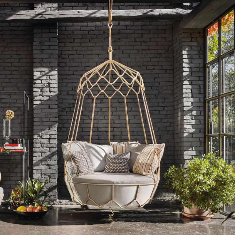 Modern Swing Hanging Lounge with PE Rattan