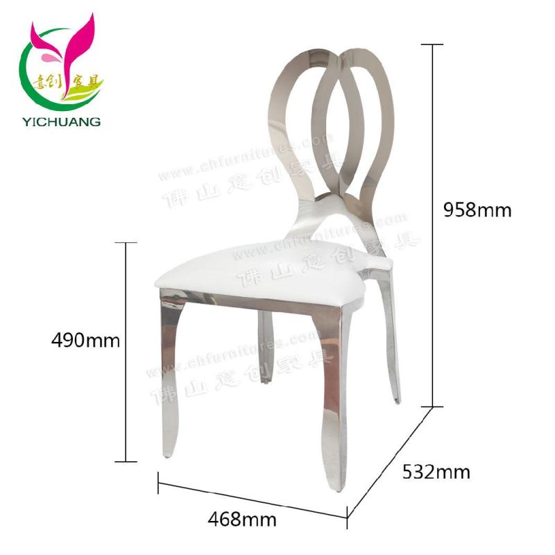 Nordic Modern Light Luxury Home Silver Butterfly Backrest Small Seat Bag Hotel Wedding Coffee Lounge Chair