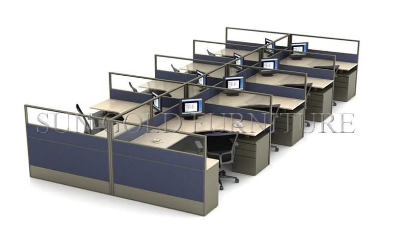 Modern Office Partition Big Workstation Desk with Cabinet (SZ-WST806)