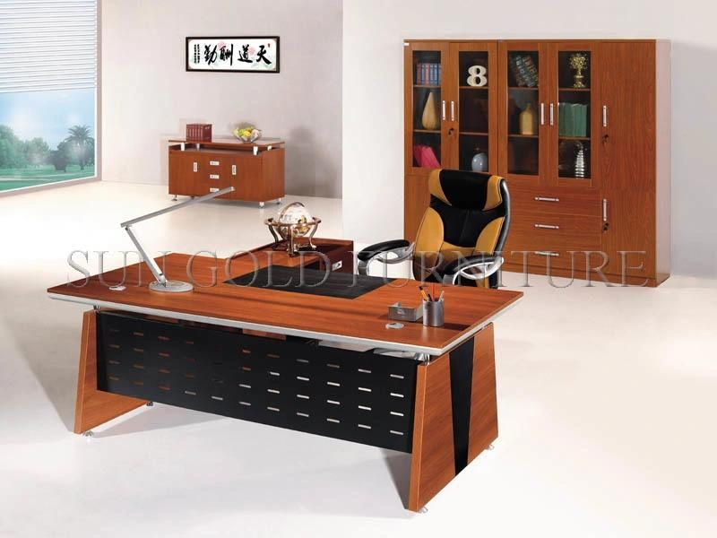 (SZ-OD395) Classic Black L Shape Office Furniture Office Executive Desk