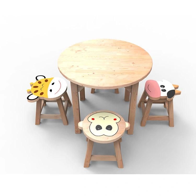 Chinese Factory Nursery Table Set Wooden Furniture