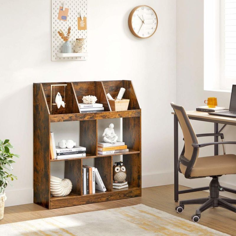 Bookshelf, Bookcase with Cubbyholes and Book for Study, Living Room, Bedroom