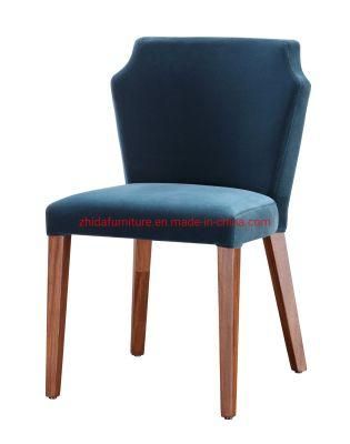 Modern Furniture Restaurant Wooden Frame Fabric Dining Chair for Cafe