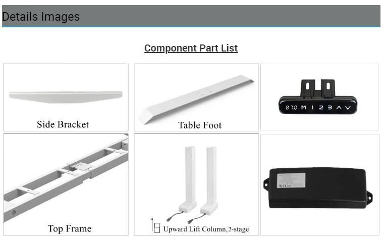 Electronic Single Motor Two Stages Height Adjustable Desk Sit to Stand Automatic Lifting Desk