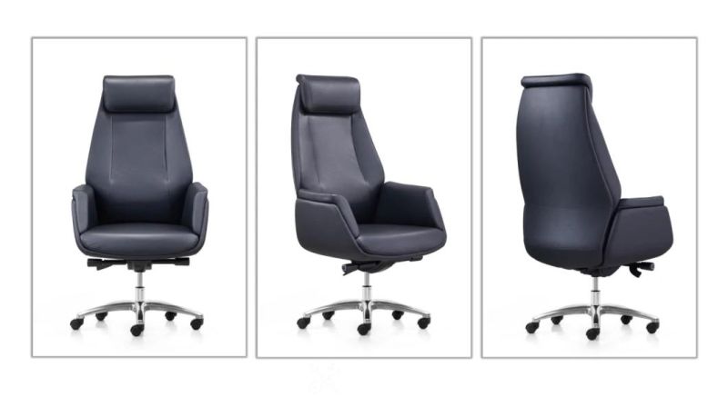 Modern Simple Design Genuine Leather Chair Executive Office PU Fabric Boss Swivel Chair