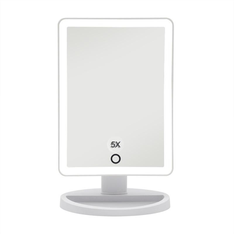 Custom Logo Magnify Dimmable LED Lighted Vanity Desk Makeup Mirror