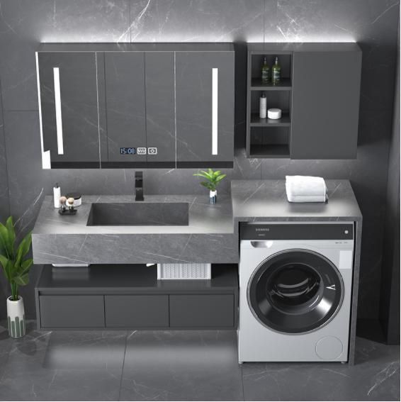 Light Luxury Rock Board All-in-One Bath Bathroom Cabinet Combination Modern Simple Sink Wash Face Basin Cabinet Toilet Wash Table