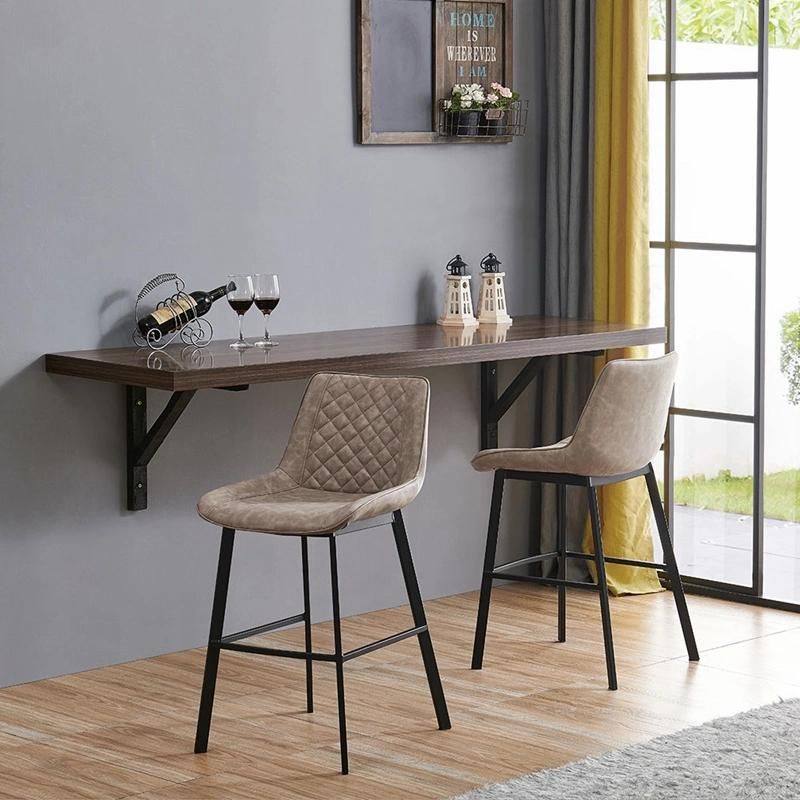 Comfortable Modern Cheap Leather PU Chair Bar Stool with Metal Legs