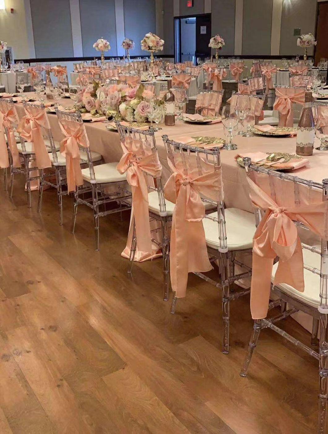 Acrylic Transparent Resin Outdoor Wedding Event Crystal Bamboo Chair Napoleon Chair