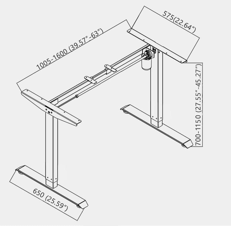 Ergonomic Electric Standing Desk Single Motor Adjustable Desk Memory Healthy Office Home Desk