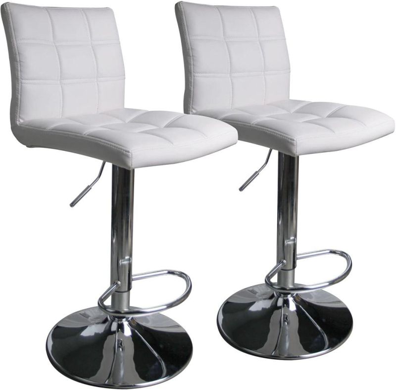 New Designed Modern Side Stool Leather Cushioned Seat Wholesale PU Leather Bar Chair Furniture with Footrest