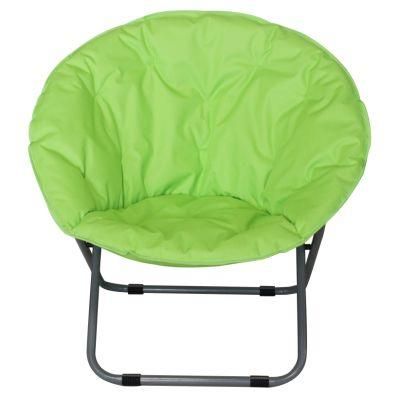 Comfortable Outdoor Camping Metal Frame Padded Folding Moon Round Saucer Chair