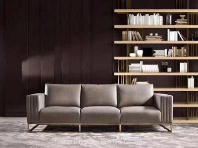 Modern Metal Frame Home Furniture Metal Leather Sofa Set for Livingroom