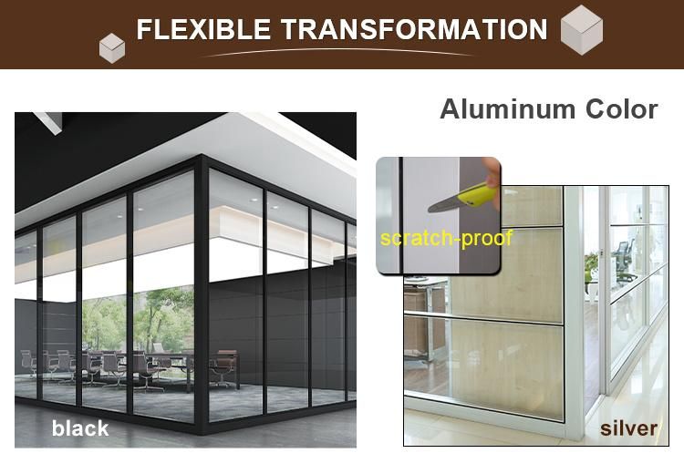 New Design Double Glass Modern Soundproof Partition Wall