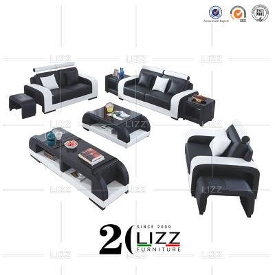 High End Soild Wood Home Furniture Modern Modular PU Leather Couch Living Room Sofa Set