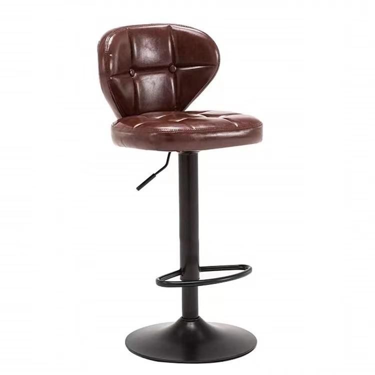 Leather Upholstered Adjustable Bar Stool Kitchen High Bar Chair Furniture