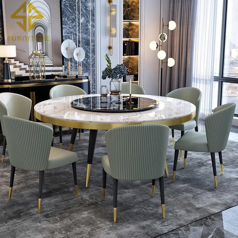 Modern Design Stainless Steel Frame Marble/MDF Top Dining Room Table Sets Home Furniture