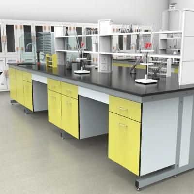 High Quality Hot Sell Biological Steel Lab Furniture with Top Glove Box, Hot Selling Hospital Steel Lab Bench with Mat/