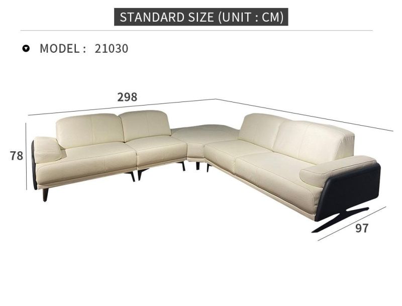 Modern Sectional Home Furniture Customized Italian Style Luxury Leather Furniture Sofa Set Living Room Sofa (21030)