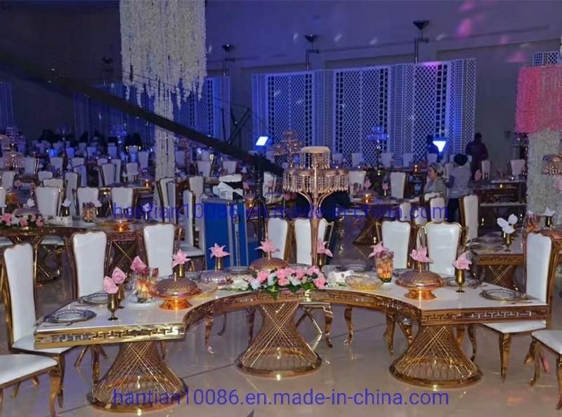 Hotel Wedding Furniture Customized European Restaurant Banquet Stainless Steel Table Living Room Chair