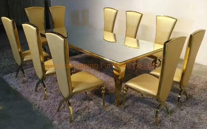 Modern Dining Table Set Metal Dining Room Set Chinese Dining Furniture Table and Chair Factory Direct