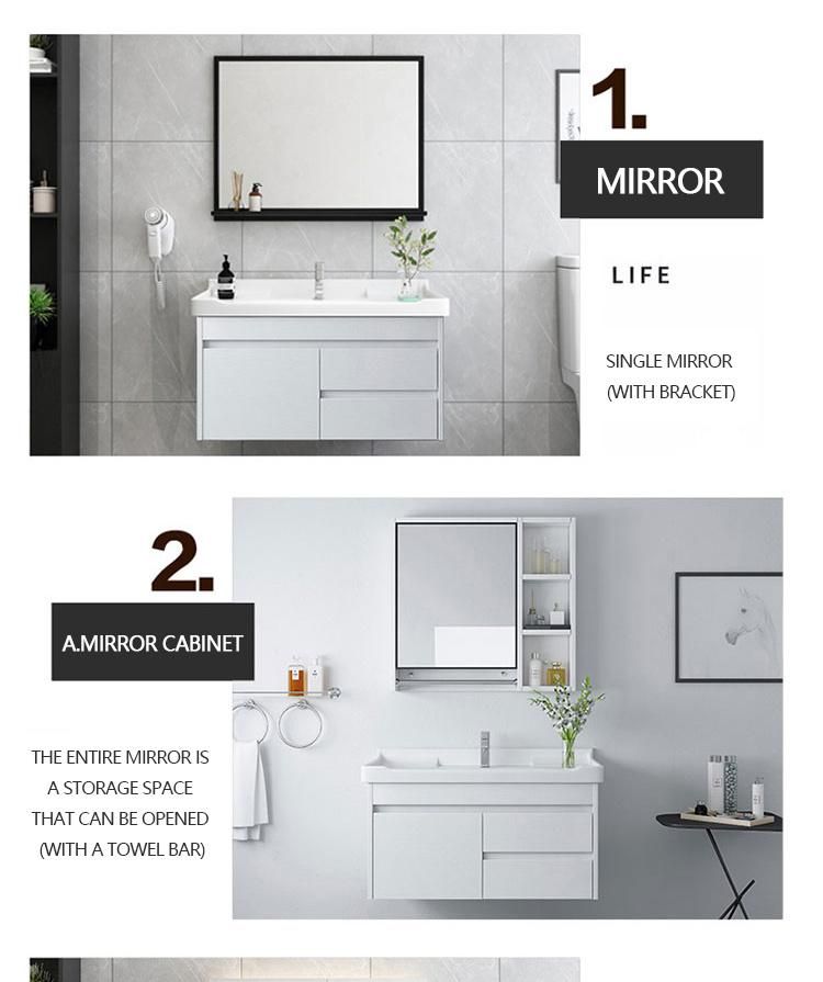 White Color Wall-Hung Type Chinese Used Cabinets Modern Bathroom Vanity