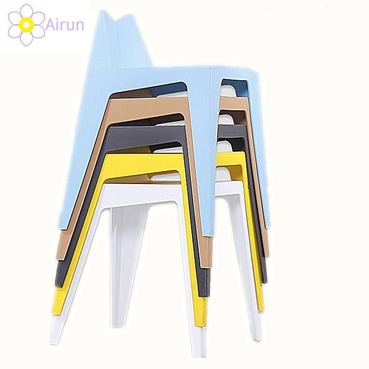 China Cheap Price Stacking Plastic Kitchen Dining Step Stool Chair with Backrest