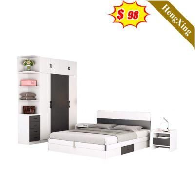 Wholesale Wood Standard Hotel Wardrobe Nightstand King Double Queen Size Beds Bedroom Furniture Set