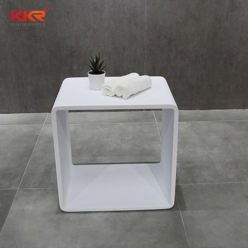 Man Made Stone Solid Surface Artificial Marble Bar Tables Small Low Corner Table for Bathroom