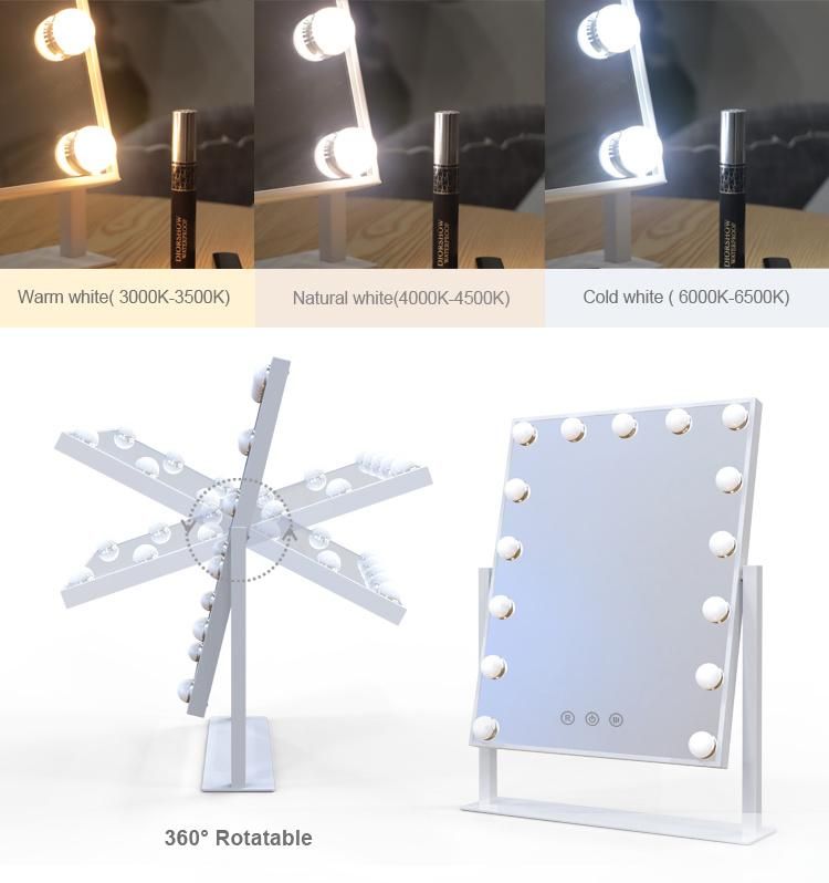 Wholesale Beauty Cosmetics LED Hollywood Table Salon Makeup Mirror