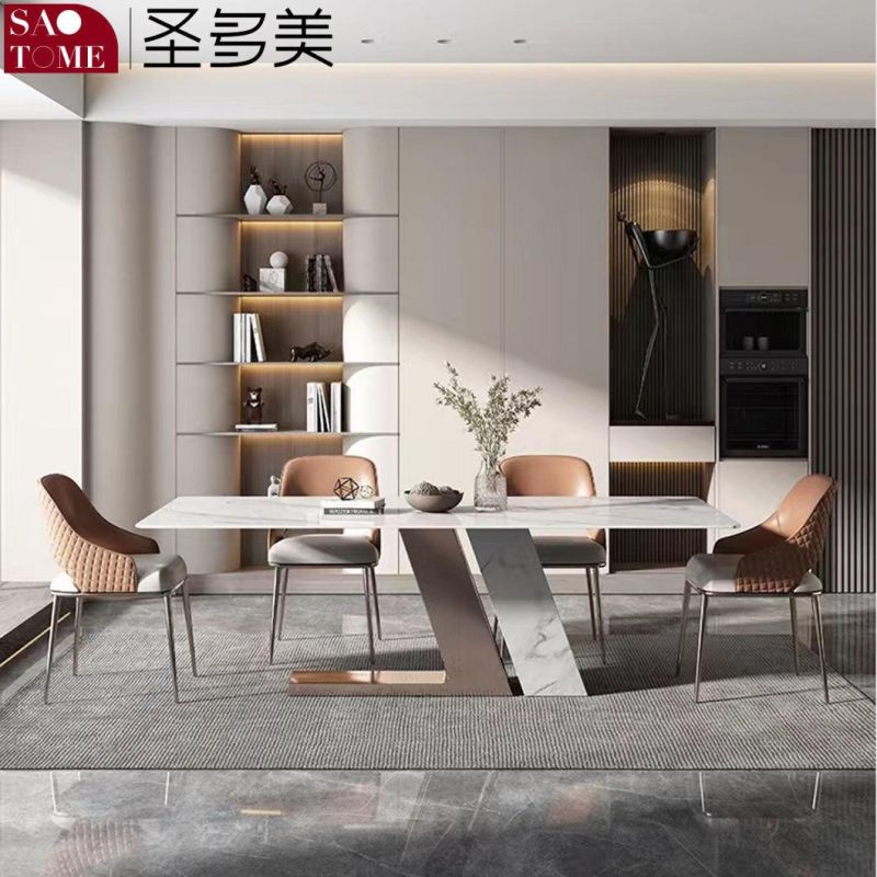 Modern Dining Room Furniture High-Grade L-Shaped Base Dining Table