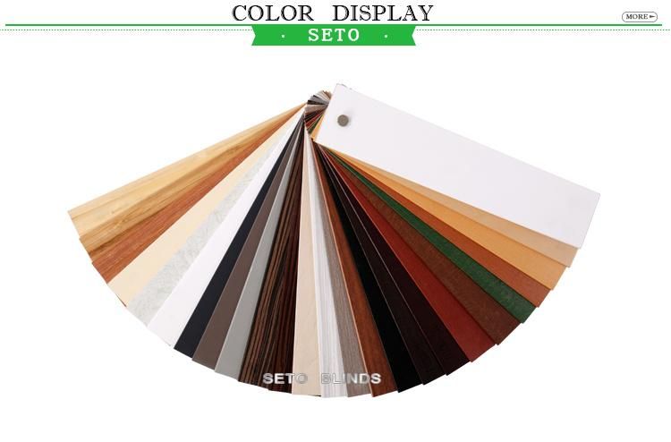 Type of Office Window Curtain 35mm Pull Cord Bass Wood Classic Horizontal Window Venetian Blinds for The Living Room